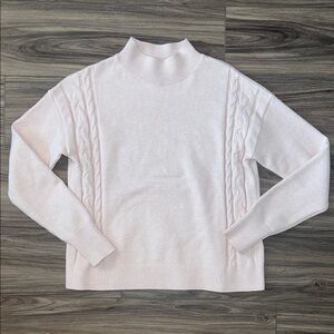Banana Republic Light Pink Cable Mock Neck Sweater